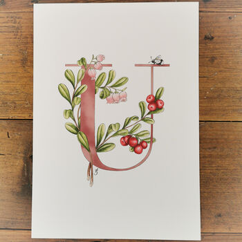 U Is For Uva Ursi Floral Initial, Personalised, 6 of 9