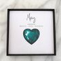 May Heart Birthstone Sterling Silver Earrings Emerald, thumbnail 4 of 5