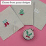 Christmas Baubles Jolly Holly Cross Stitch Hoop, thumbnail 4 of 12