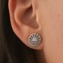 Sterling Silver Sunshine And Wave Stud Earrings, thumbnail 4 of 5