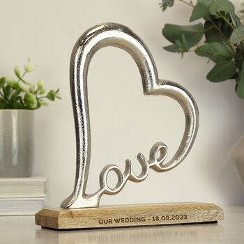 Mr And Mrs Wedding Love Heart Home Gift, 2 of 4