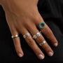 Halo Radiance Turquoise Ring In Silver, thumbnail 4 of 12