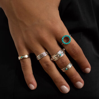 Halo Radiance Turquoise Ring In Silver, 4 of 12