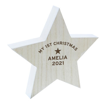 Personalised Wooden Star Decoration, 5 of 5