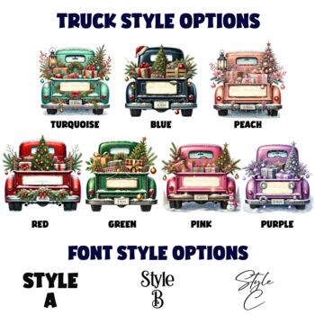 Personalised Christmas Vintage Truck Cushion – Choose Colour And Add Wording, 2 of 9