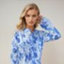 St. Ignacio Long Sleeve Organic Cotton Pyjama Set – Blue And White Floral Print, thumbnail 2 of 4