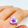 Real Narcissus Adjustable Ring Hand Made Heart White, thumbnail 3 of 9