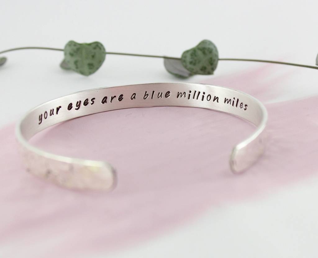 Personalised Textured Silver Cuff Bracelet, 1 of 5