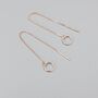 Circle Ear Threaders In Sterling Silver, thumbnail 9 of 12