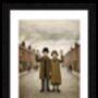 Couple Waving In The Street Lowry Style Framed Art, thumbnail 2 of 2