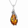 Personalised Sterling Silver Amber Penguin Pendant Necklace, thumbnail 3 of 8