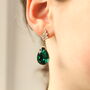 Art Deco Emerald Green Teardrop Chrysler Earrings, thumbnail 8 of 9