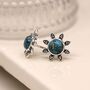 Sterling Silver Turquoise And Topaz Stud Earrings, thumbnail 2 of 8
