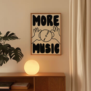 More Music Hand Drawn Wall Art Print, 7 of 9