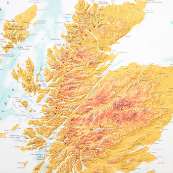 Map Of Scotland Topographic Terrain, 7 of 8