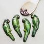 Four Hand Painted Belgian Dark Chocolate Parakeets, thumbnail 2 of 5