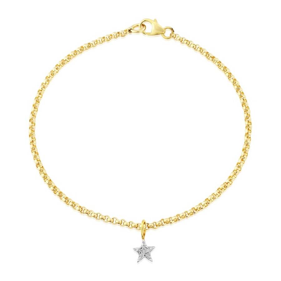 Aries 18ct Gold Vermeil Bracelet With Pave Diamond Star By Argent Of