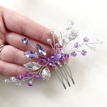 Lilac Bridesmaid And Flower Girl Hair Comb, 4 of 5