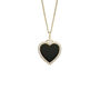 18ct Gold Plated Onyx Halo Heart Necklace, thumbnail 3 of 10
