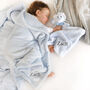 Personalised Blue Sherpa Blanket And Lion Comforter Set, thumbnail 1 of 8