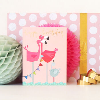 Happy Birthday Flamingo Mini Card, 5 of 5