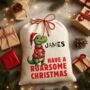 Personalised Christmas Sack Roasome Christmas Dinosaur Design, thumbnail 2 of 5