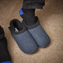 Tony Dark Blue Tweed Mens Slippers/Indoor Shoes, thumbnail 5 of 8