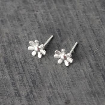 Sterling Silver Little Flower Earrings, 2 of 3