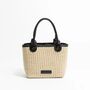 Monaco Beige Ombré Straw Mini Tote Beach Bag, thumbnail 5 of 5