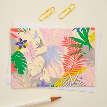 Gift Set Of Eight Tropical Print Notecards, 4 of 6
