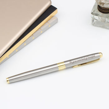 Personalised Gold Rhodium Rollerball Or Fountain Pen, 3 of 6