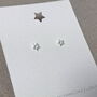 Tiny Crystal Star Stud Earrings, thumbnail 3 of 7