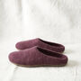 Fair Trade Unisex Eco Felt Mule Slippers Suede Sole, thumbnail 6 of 12