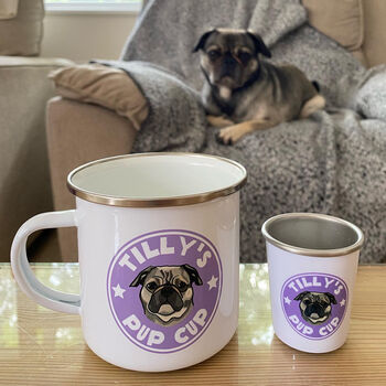 Personalised Pet Dog Pup Cup Set, 4 of 11