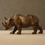 Antique Bronze Rhino Sculpture, thumbnail 1 of 6