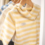 New Baby Cream And Yellow Striped Hooded Cardigan, thumbnail 2 of 12