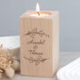 Personalised Wreath Wooden Tealight Holder, thumbnail 1 of 5