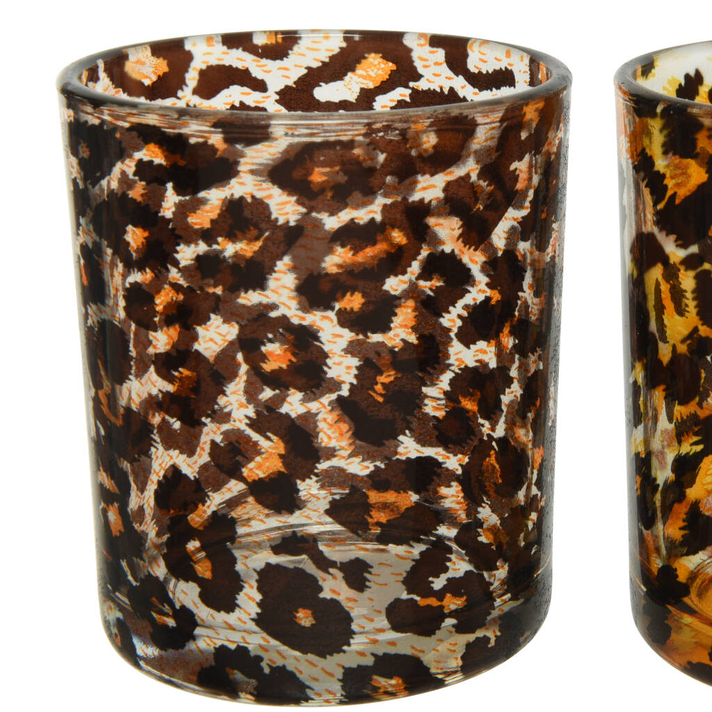 Animal Print Glass Votive By Ella James | notonthehighstreet.com