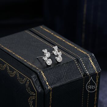 Clear Cz Bubble Cluster Stud Earrings, 2 of 9