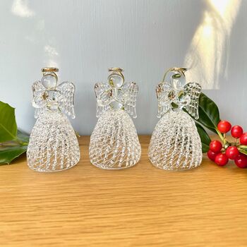 Christmas Glass Angels Set Of Three, 2 of 4