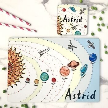 Personalised Space Placemat And Coaster Set, 3 of 6