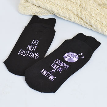 Do Not Disturb, Personalised Knitting Socks, 6 of 6