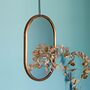 Oval Antique Copper Hanging Chain Wall Mirror, thumbnail 1 of 8