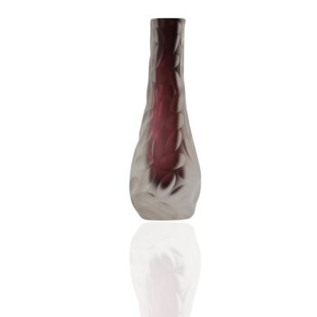 Tall Murano Glass Vase With Satin Leaf Detail, 2 of 2