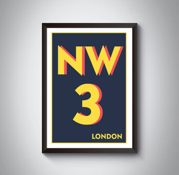 Nw3 Camden London Typography Postcode Print, 7 of 10