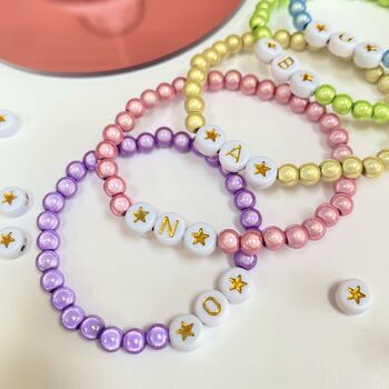 Personalised Letter One Colour Bead Bracelet, 3 of 9