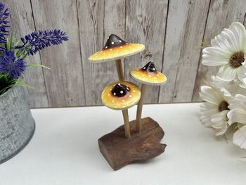 Psychedelic Yellow Amanita Mushroom Sculpture Small, 10 of 12
