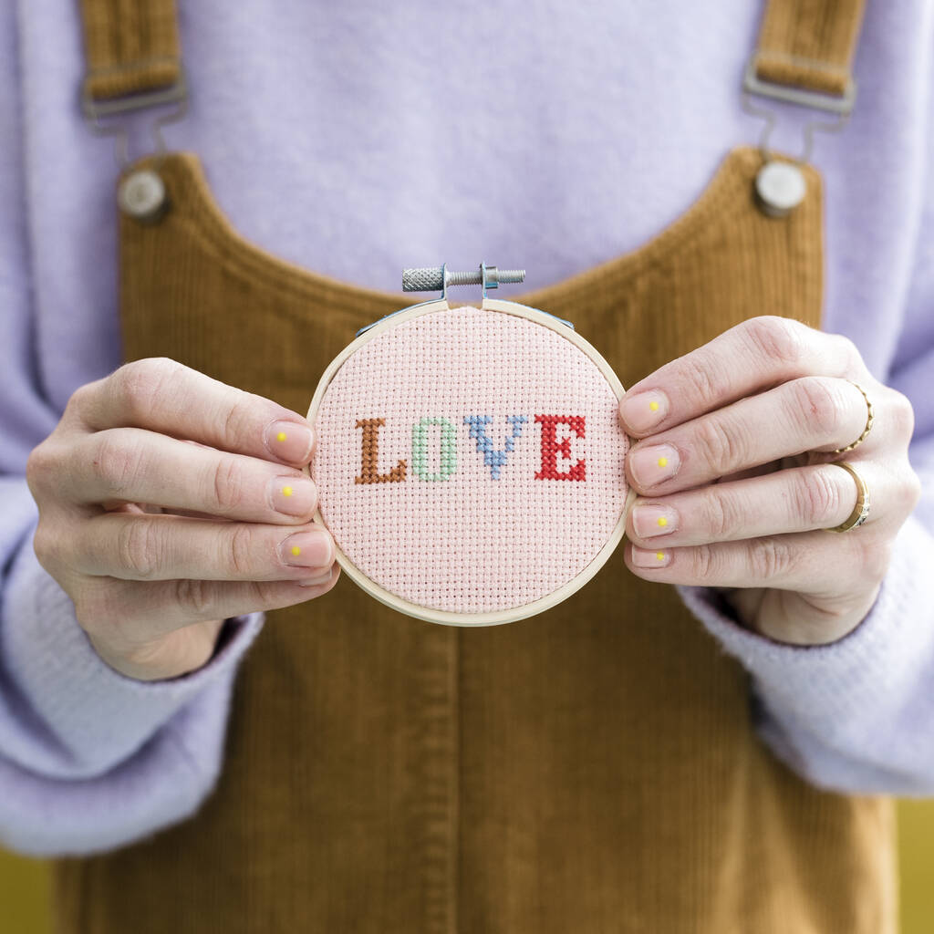 Embroidery Cross Stitch Kit Love, 1 of 4