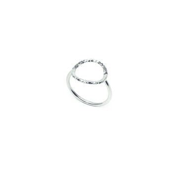 Silver Open Circle Geometric Ring, 2 of 7