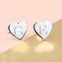 Sterling Silver Personalised Initial Heart Earrings, thumbnail 1 of 8